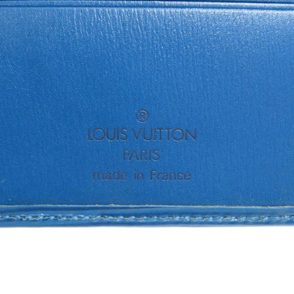 Louis Vuitton Portefeuille Cartes Credit Monnaie Bifold Wallet Coin Leather Blue